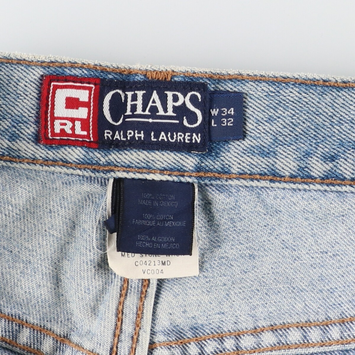 古着 90年代 ラルフローレン Ralph Lauren CHAPS チャップス テーパードデニムパンツ メンズw34 ヴィンテージ /eaa415836_画像3