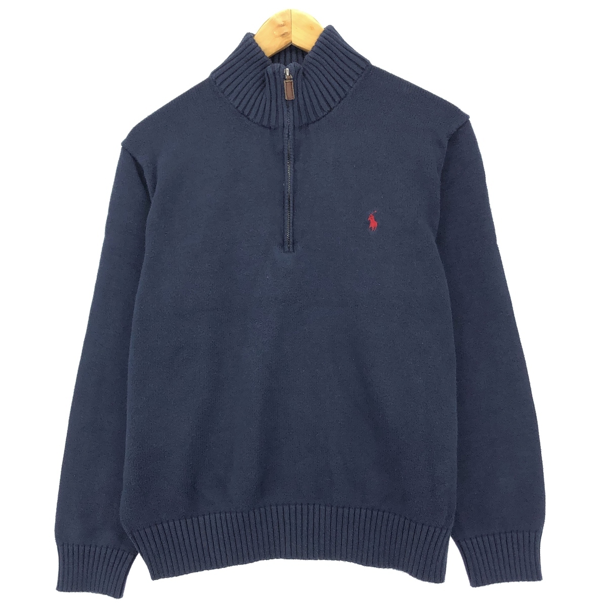 古着 ラルフローレン Ralph Lauren POLO RALPH LAUREN コットンニットハーフジップセーター レディースL /eaa420157_画像1