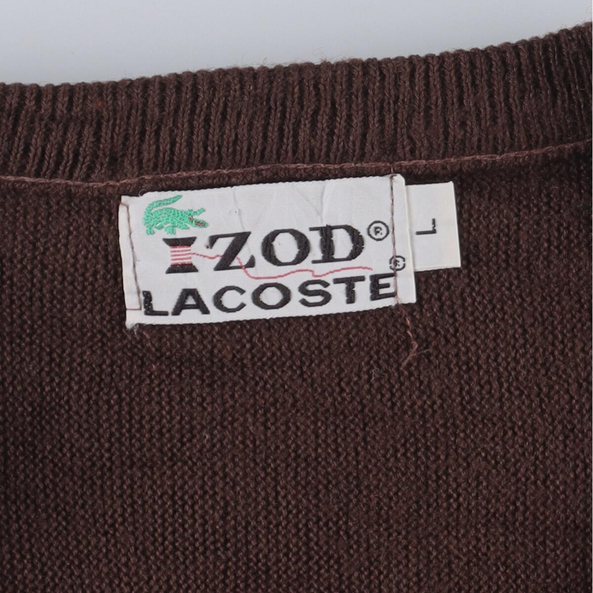 古着 70年代 ラコステ LACOSTE IZOD Vネック アクリルニットセーター メンズXL ヴィンテージ /eaa266655 【SS2403】_画像3