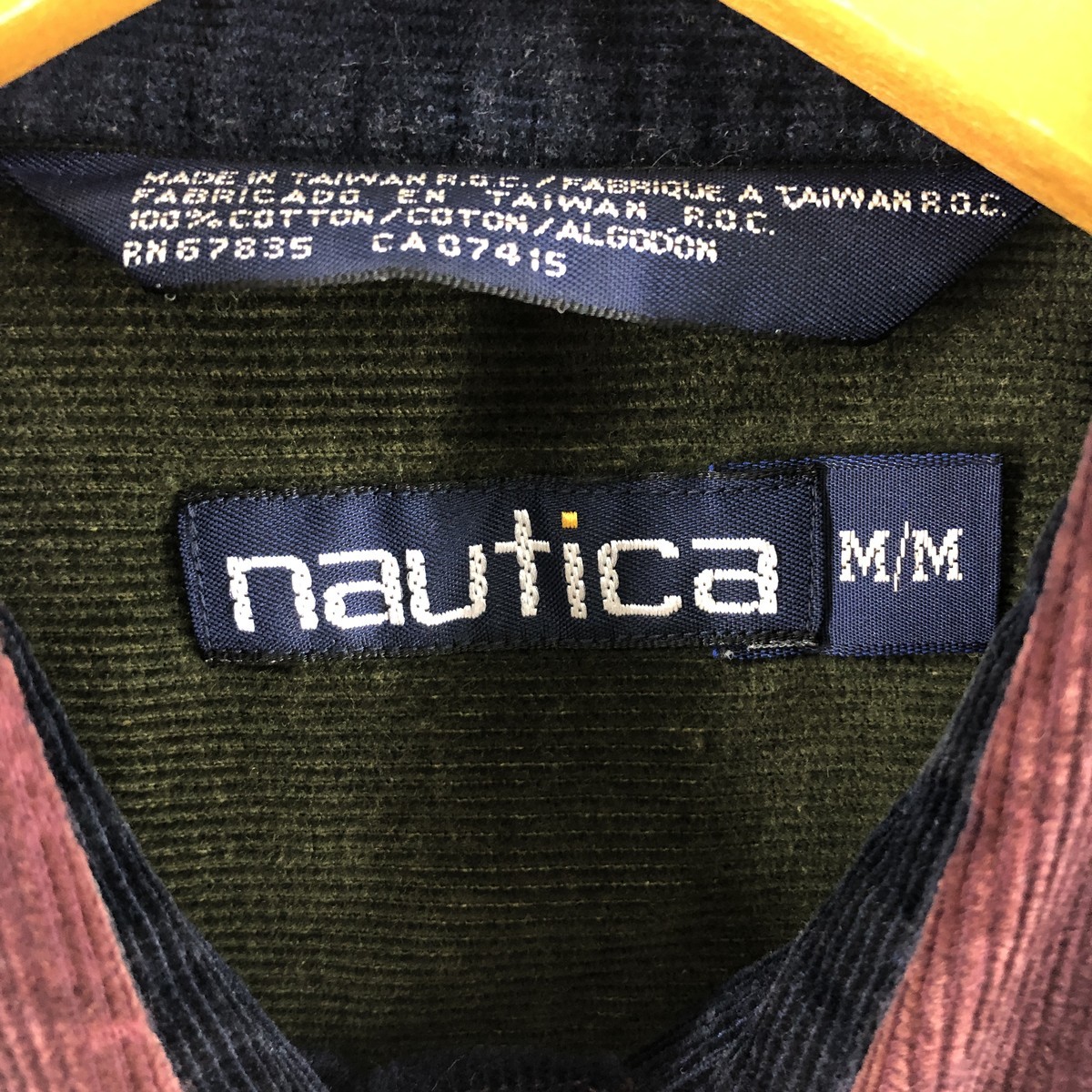 古着 ノーティカ NAUTICA パッチワーク 長袖 ボタンダウン コーデュロイシャツ メンズM /eaa347315 【SS2403】_画像3