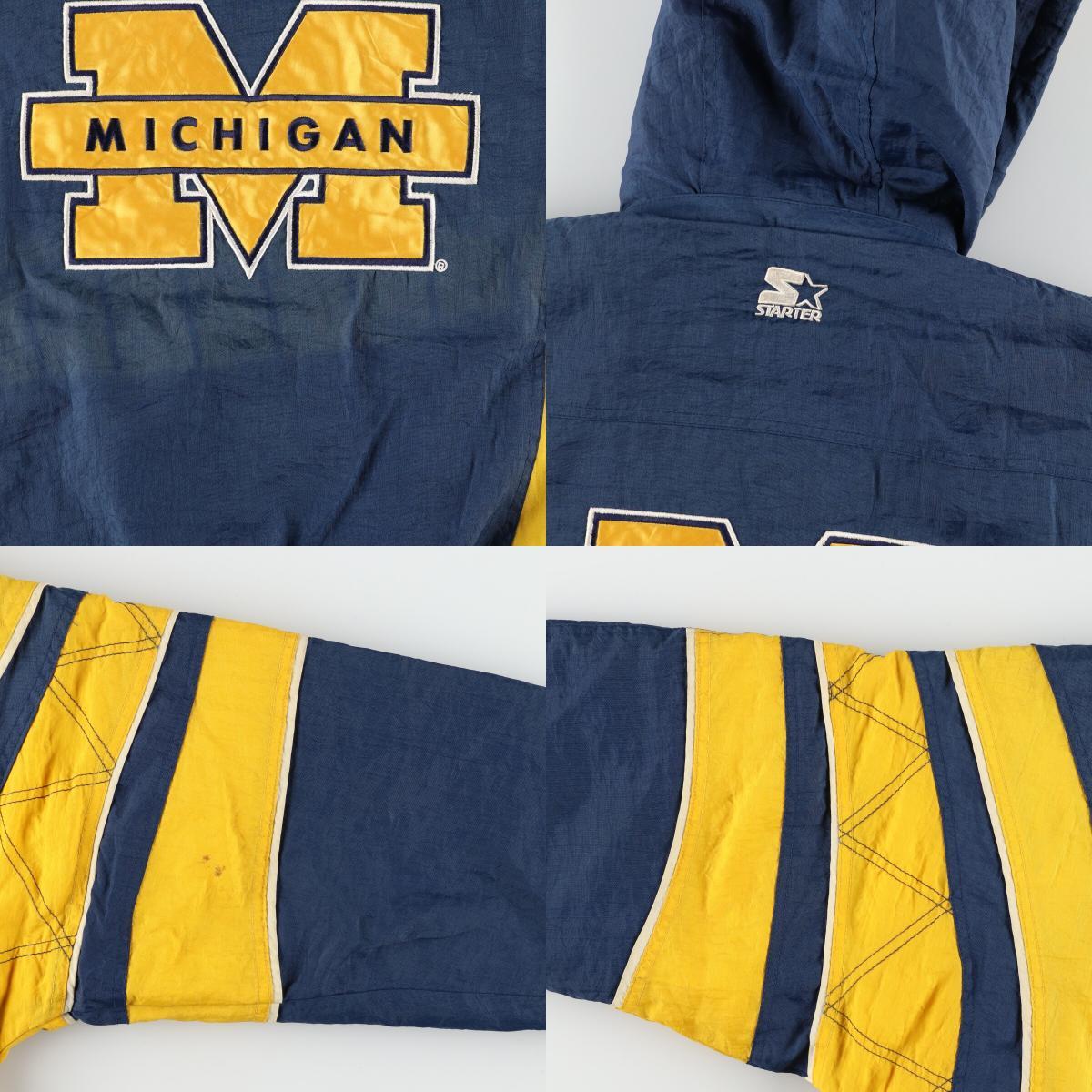 古着 90年代 スターター Starter NFL MICHIGAN ミシガン ナイロンプルオーバー メンズL /eaa393743 【SS2403】_画像9