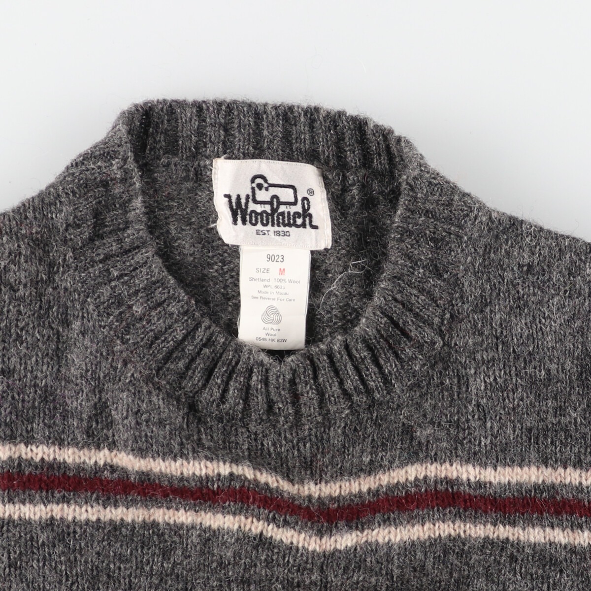 古着 70年代 ウールリッチ WOOLRICH ボーダー柄 ウールニットセーター レディースM ヴィンテージ /eaa393504 【SS2403】_画像3