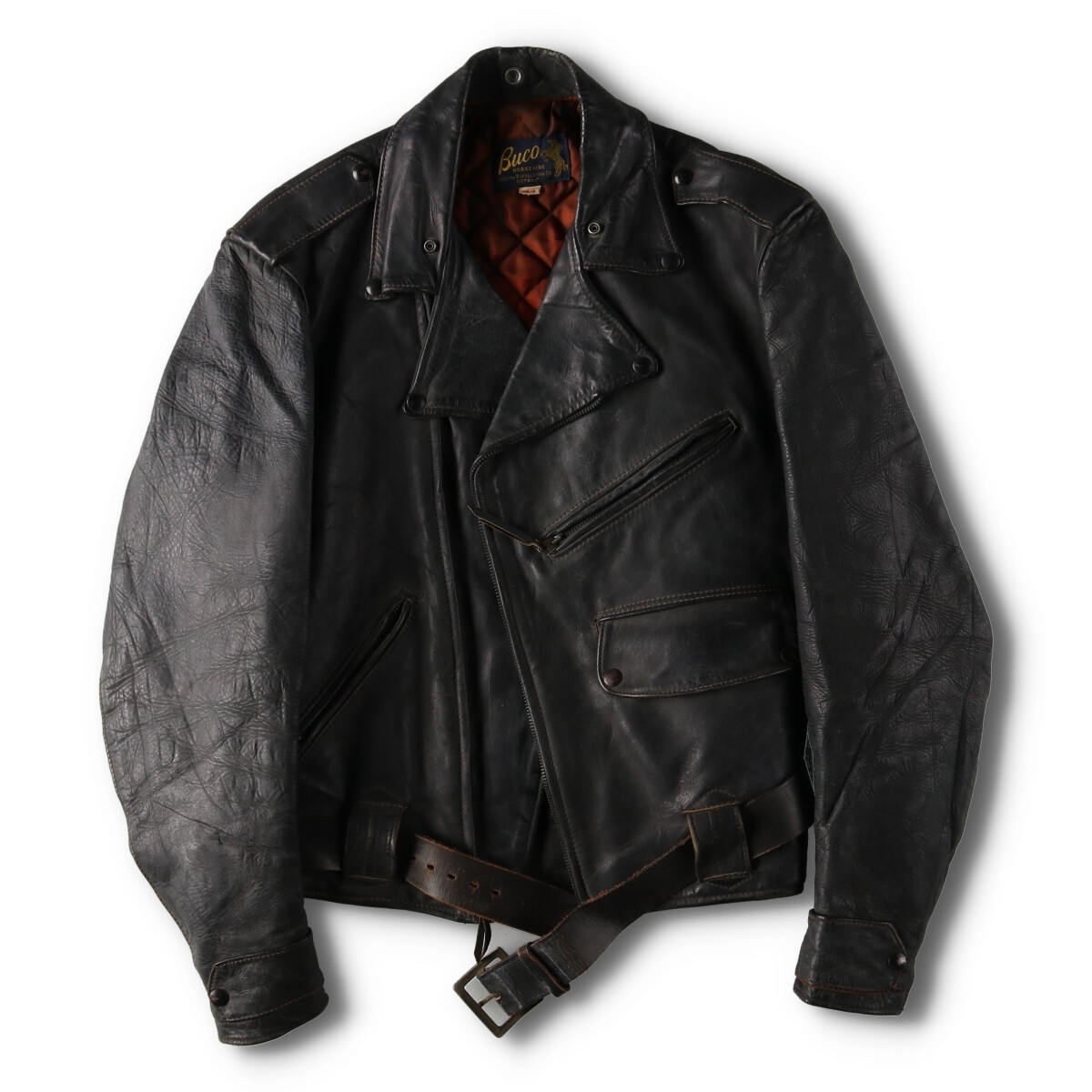 古着 50年代 ブコ Buco HORSEHIDE ホースハイド 青タグ ダブルライダースジャケット メンズL ヴィンテージ /eva000534 【SS2403】_画像1