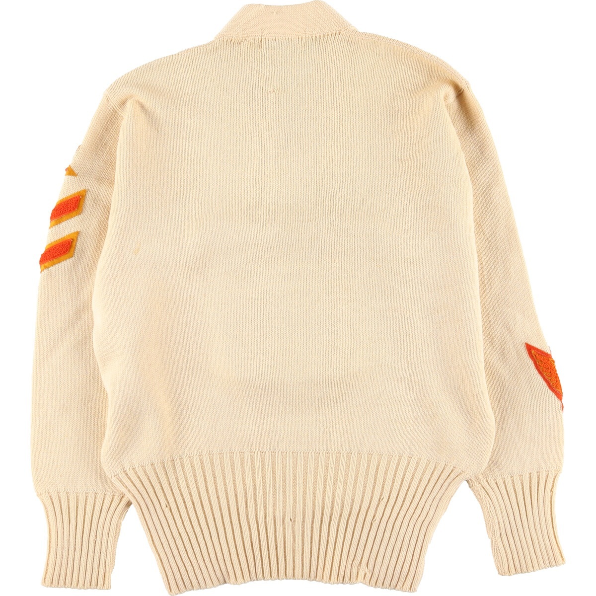 古着 50年代 Wigwam Award Sweater ハンドニット 袖ワッペン Vネック レタードニットセーター メンズM ヴィンテージ /eaa395808 【SS2403】_画像2