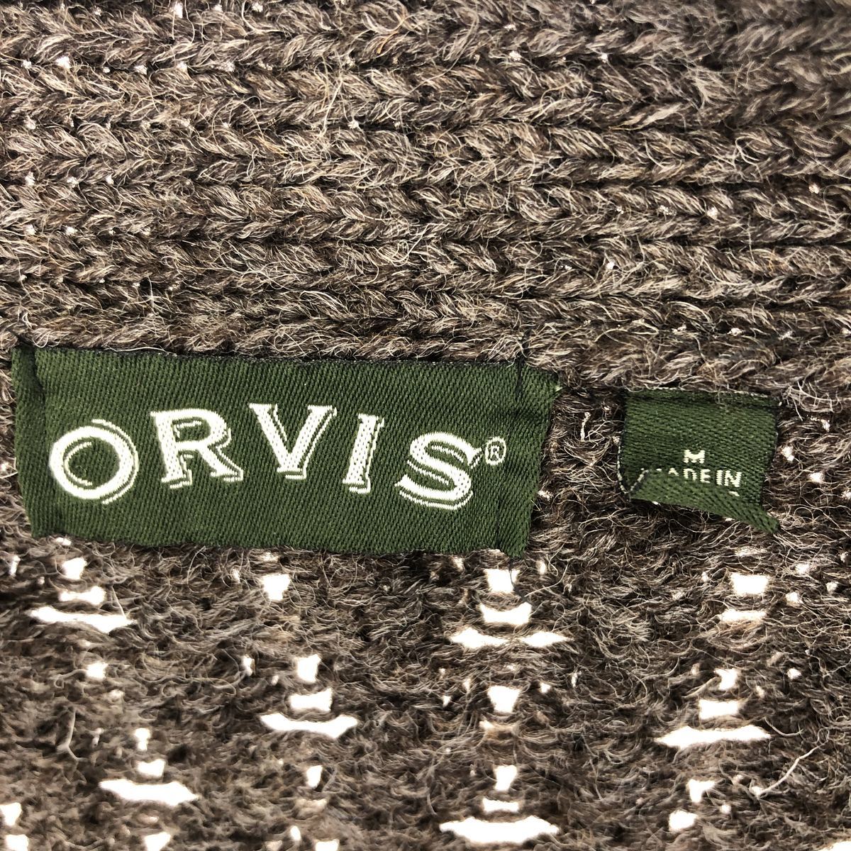 古着 ORVIS フィッシャーマンアランニットカーディガン アイルランド製 メンズM /eaa396211 【SS2403】_画像3