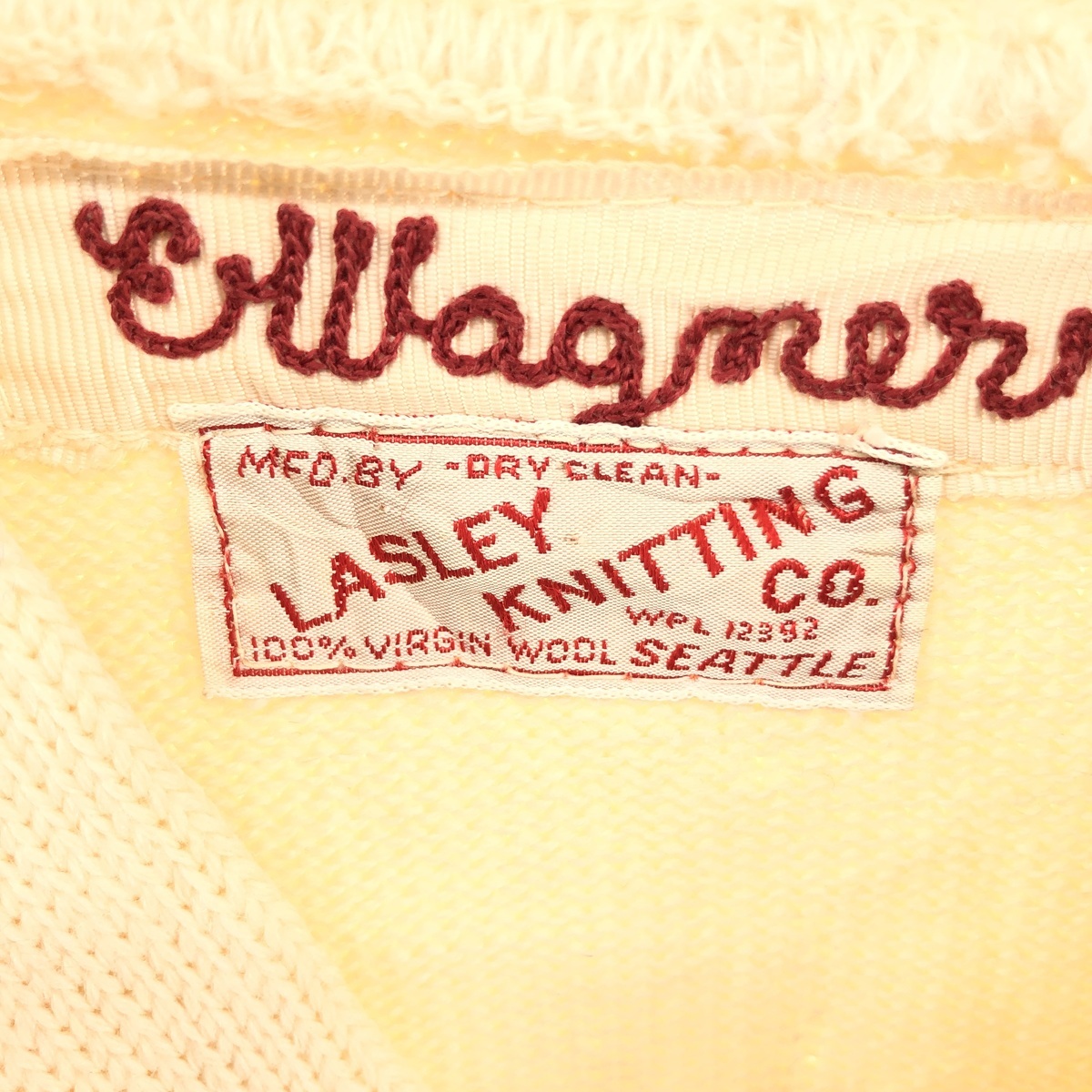 古着 50~60年代 LASLEY KNITTING CO. ウールレタードニットカーディガン メンズM ヴィンテージ /eaa395096 【SS2403】_画像3