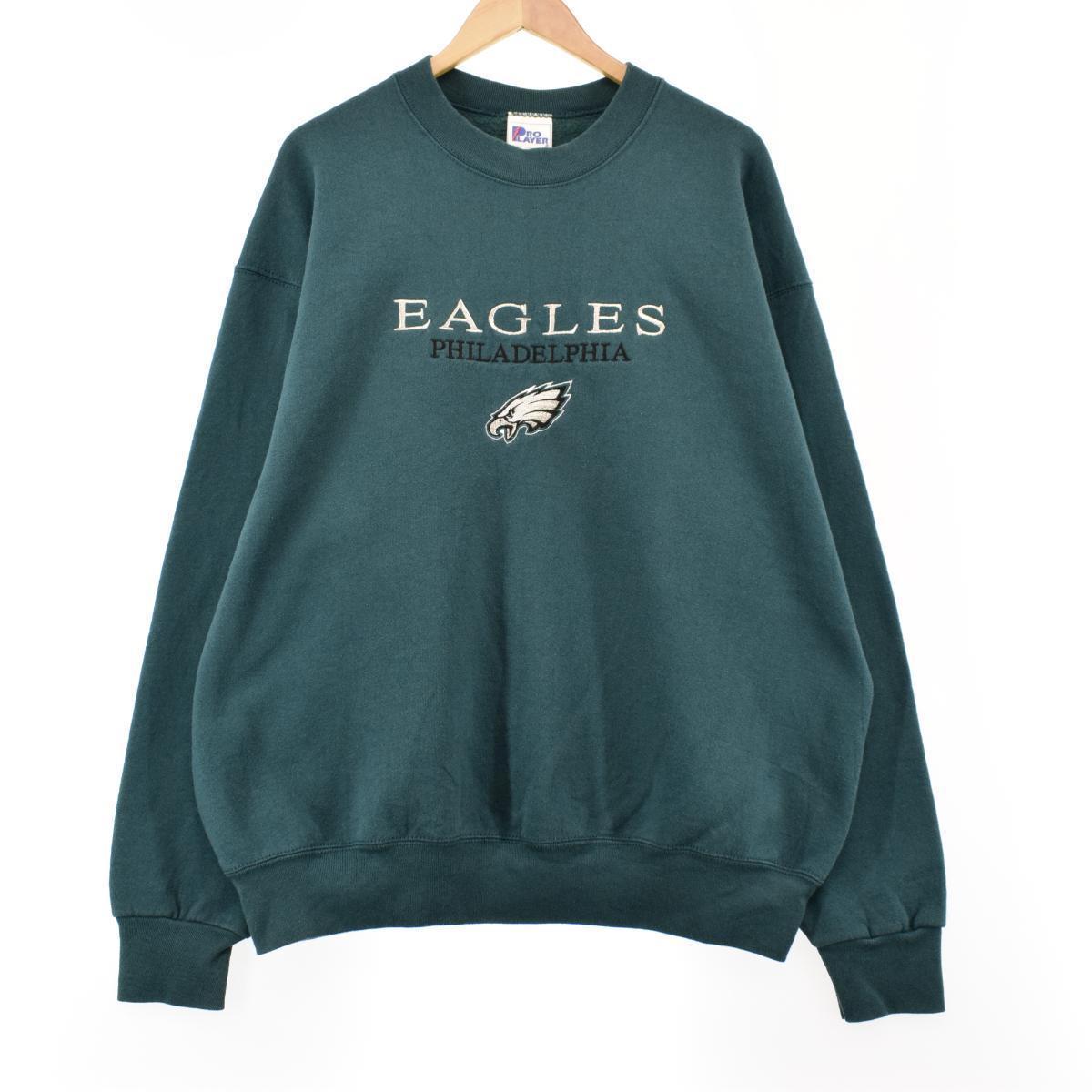 古着 PRO PLAYER NFL PHILADELPHIA EAGLES フィラデルフィアイーグルス ロゴスウェット トレーナー USA製 メンズXXL /eaa305783 【SS2403】