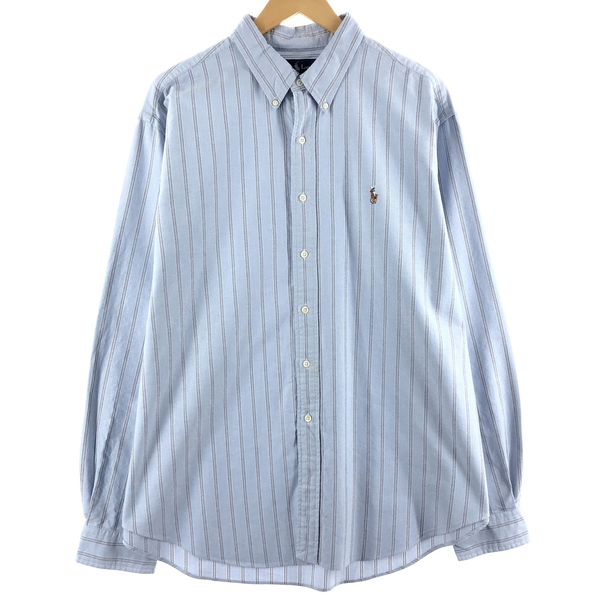 古着 ラルフローレン Ralph Lauren CLASSIC FIT クラシックフィット 長袖 ボタンダウンストライプシャツ メンズXXL /eaa375165 【SS2403】