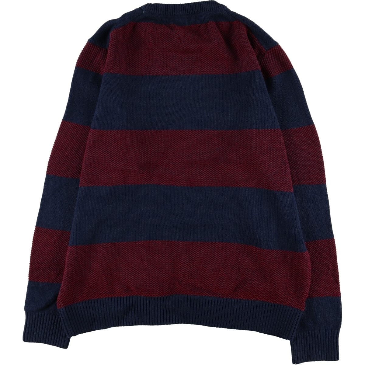 古着 トミーヒルフィガー TOMMY HILFIGER ボーダー柄 コットンニットセーター メンズL /eaa364077 【SS2403】_画像2