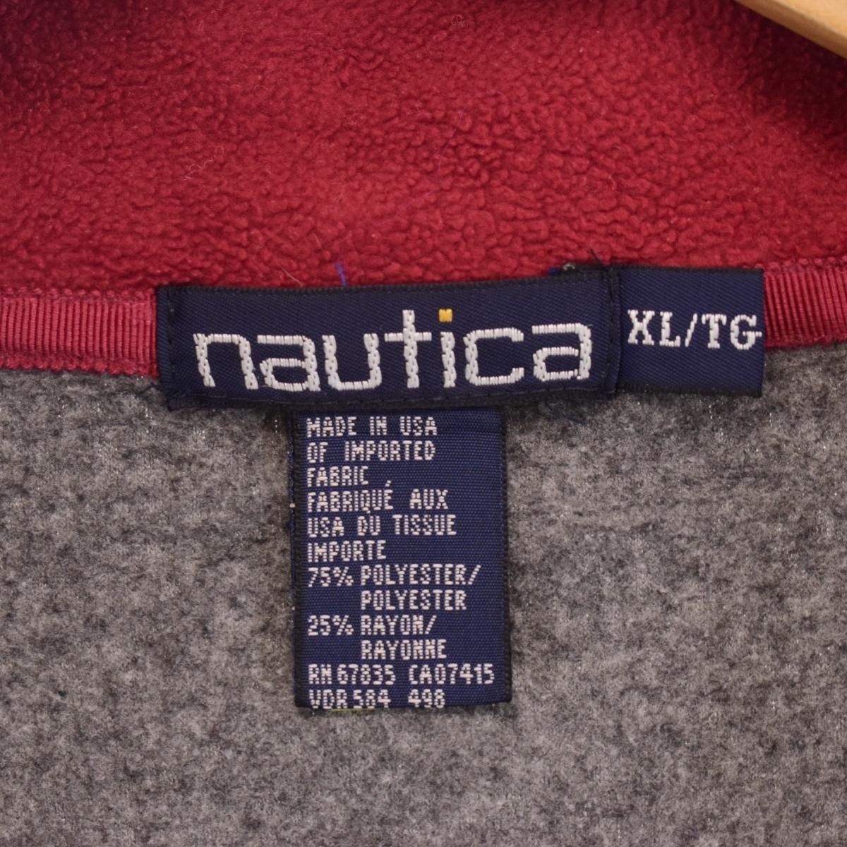 古着 90年代 ノーティカ NAUTICA ハーフジップ フリースプルオーバー USA製 メンズXL ヴィンテージ /eaa379348 【SS2403】_画像3