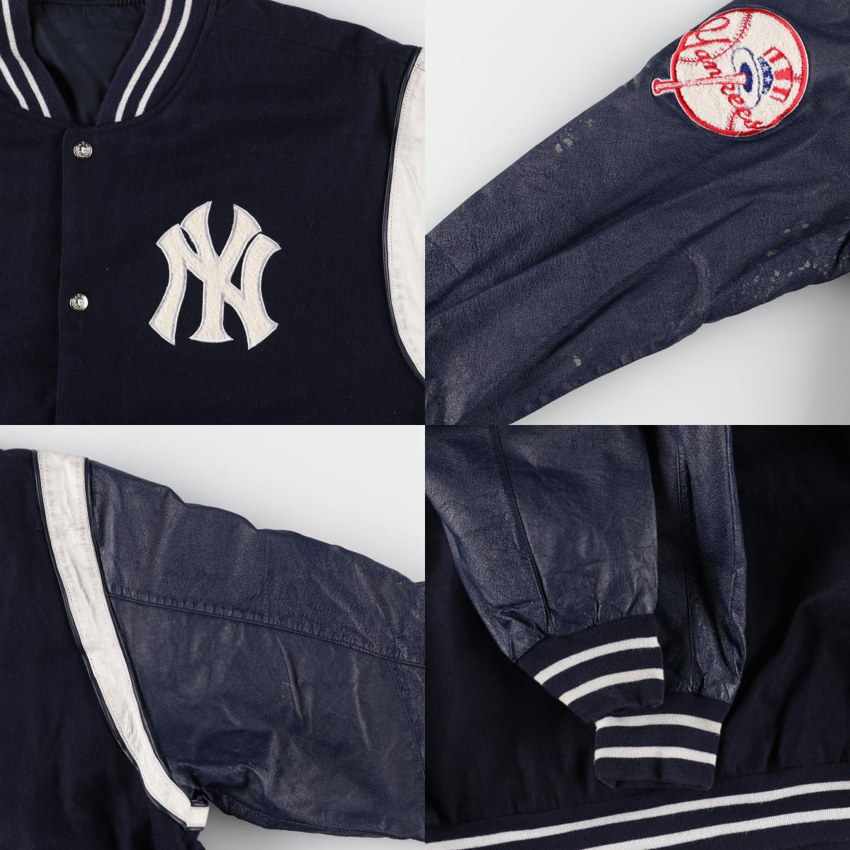 古着 JH DESIGN MLB NEW YORK YANKEES ニューヨークヤンキース リバーシブル 袖革ウールスタジャン メンズXXL /evb002740 【SS2403】_画像10