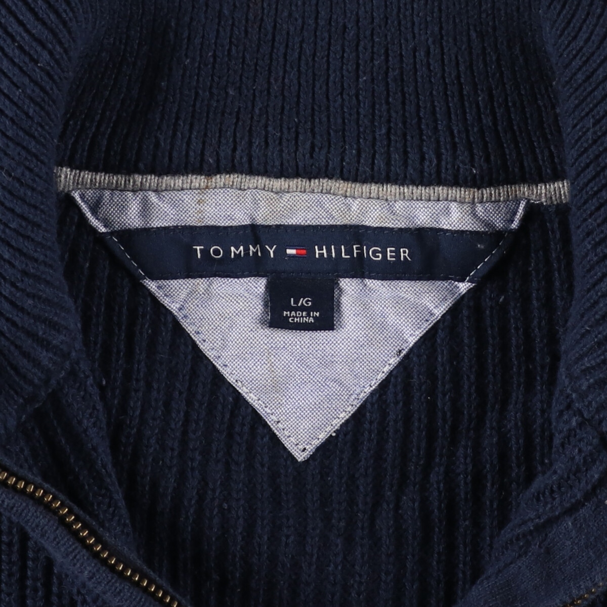 古着 トミーヒルフィガー TOMMY HILFIGER コットンニットハーフジップセーター メンズXL /eaa374007 【SS2403】_画像3