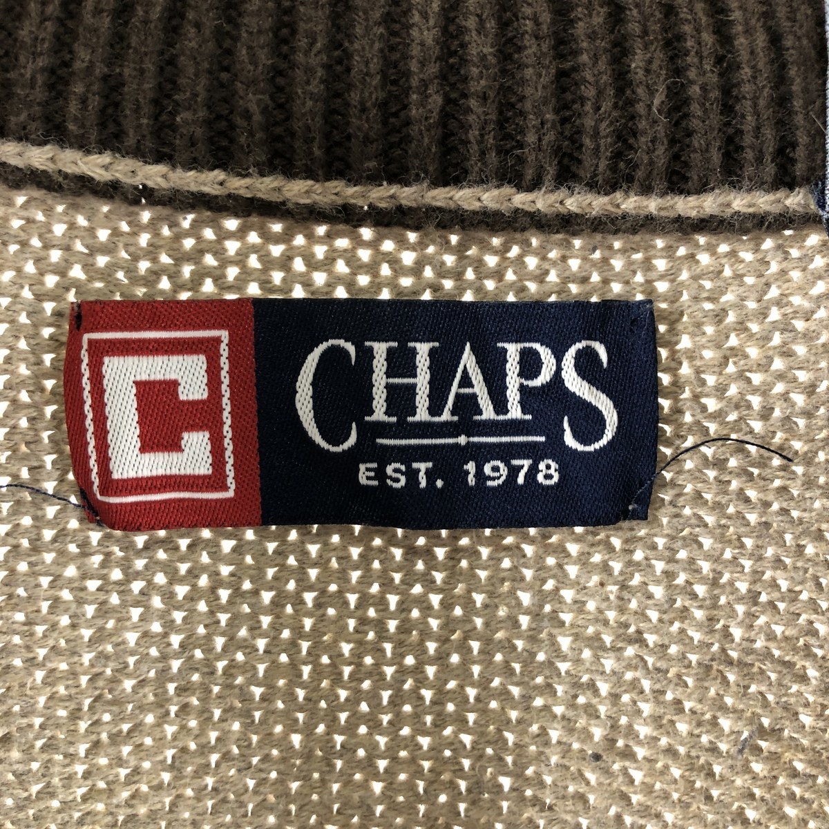 古着 チャップス CHAPS コットンニットハーフジップセーター メンズXL /eaa352772 【SS2403】_画像3