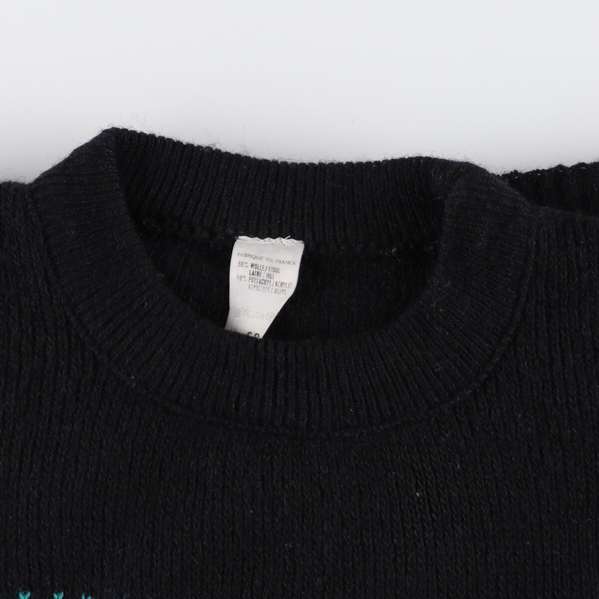  б/у одежда nordic рисунок акрил × шерсть вязаный свитер Франция производства мужской XXL /eaa346865 [SS2403]