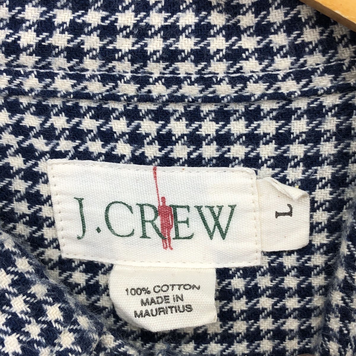 古着 90年代 ジェイクルー J.Crew 千鳥格子柄 長袖 ボタンダウン フランネルチェックシャツ メンズL ヴィンテージ /eaa422314_画像3