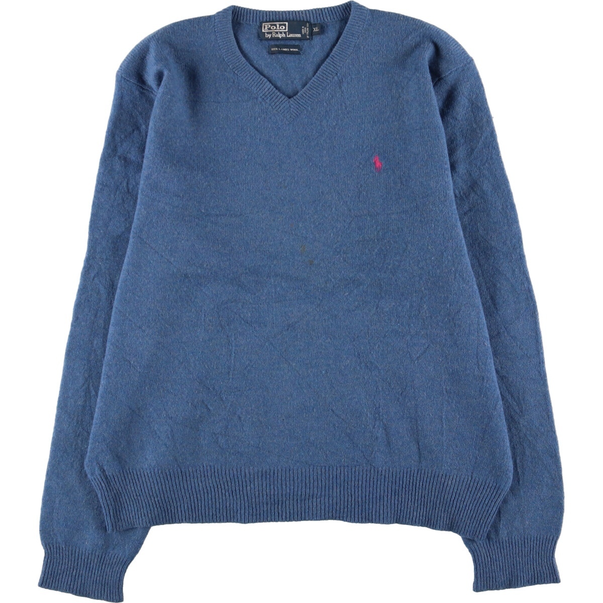 古着 ラルフローレン Ralph Lauren POLO by Ralph Lauren Vネック ラムウールニットセーター メンズXL /eaa365154 【SS2403】_画像1