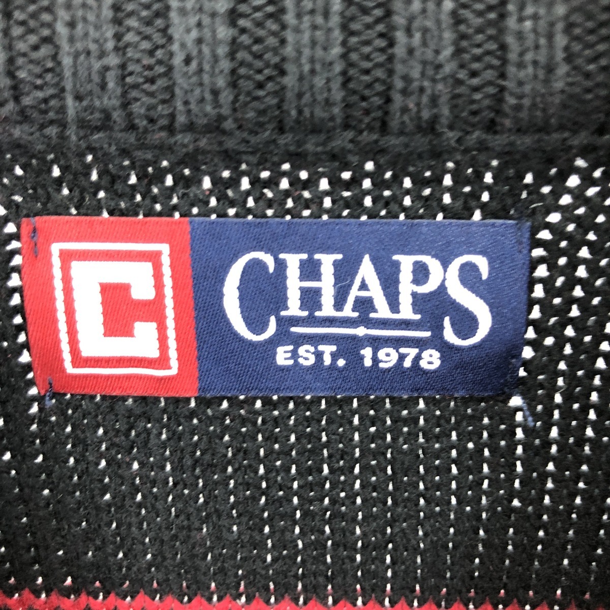 古着 チャップス CHAPS ボーダー柄 コットンニットハーフボタンセーター メンズL /eaa373055 【SS2403】_画像3