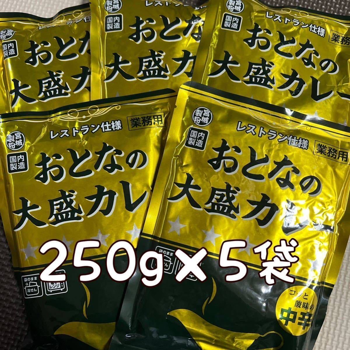 レトルトカレーおとなの大盛りカレー中辛250g5袋_画像1