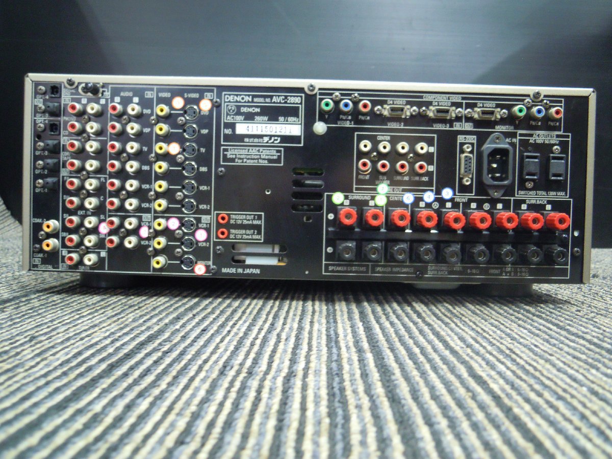 DENON デノン AVC-2890 AVアンプ【中古・現状品】動作確認済み_画像4