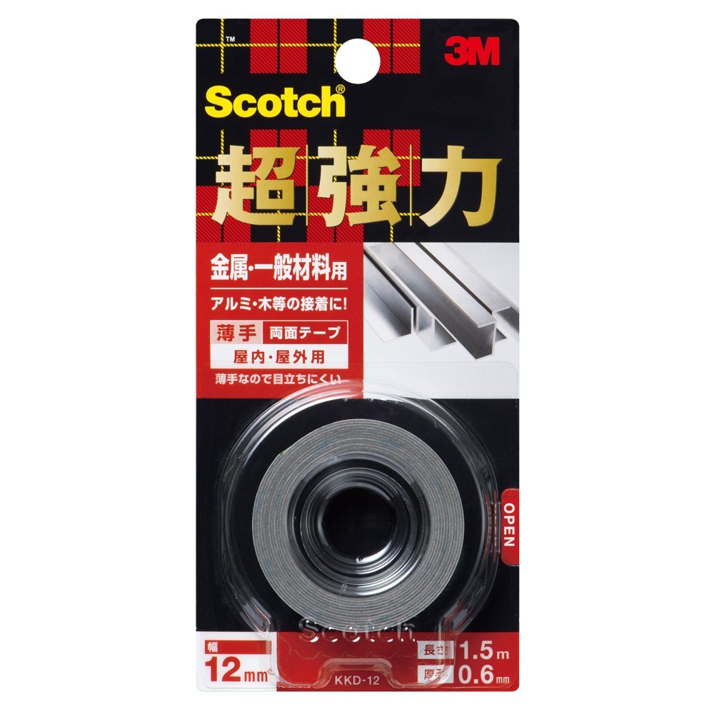 3M スコッチ 超強力両面テープ 金属 一般材料用 12mm×1.5m KKD-12_画像1