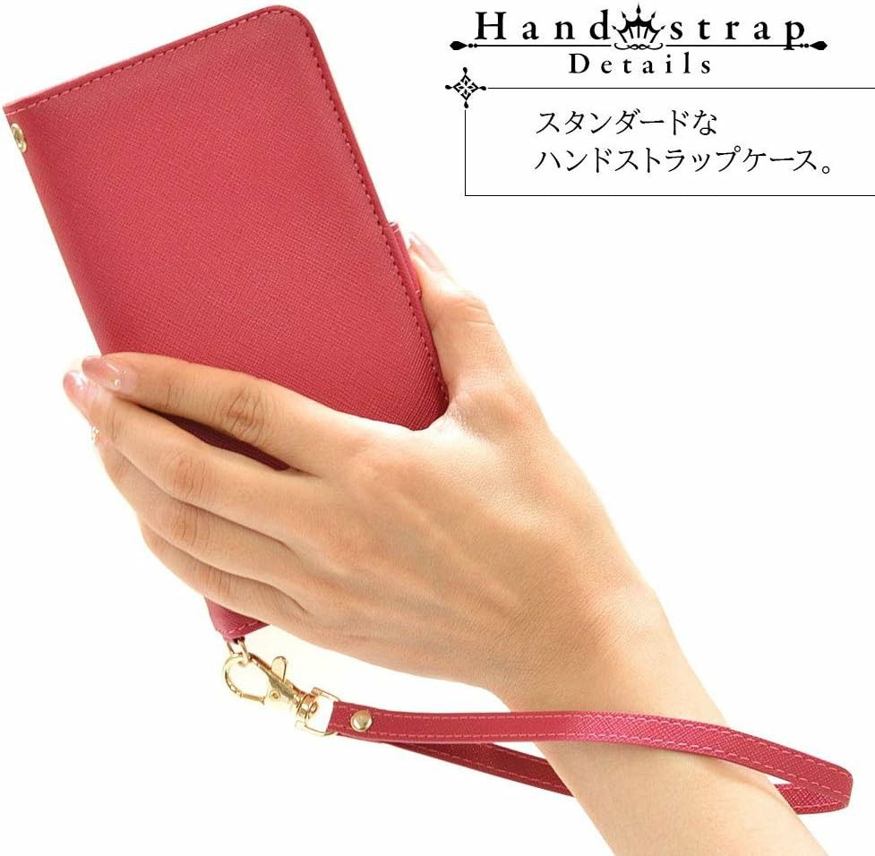 新品☆AndroidOneS8ケース 手帳型 ハンドストラップ付き ピンク