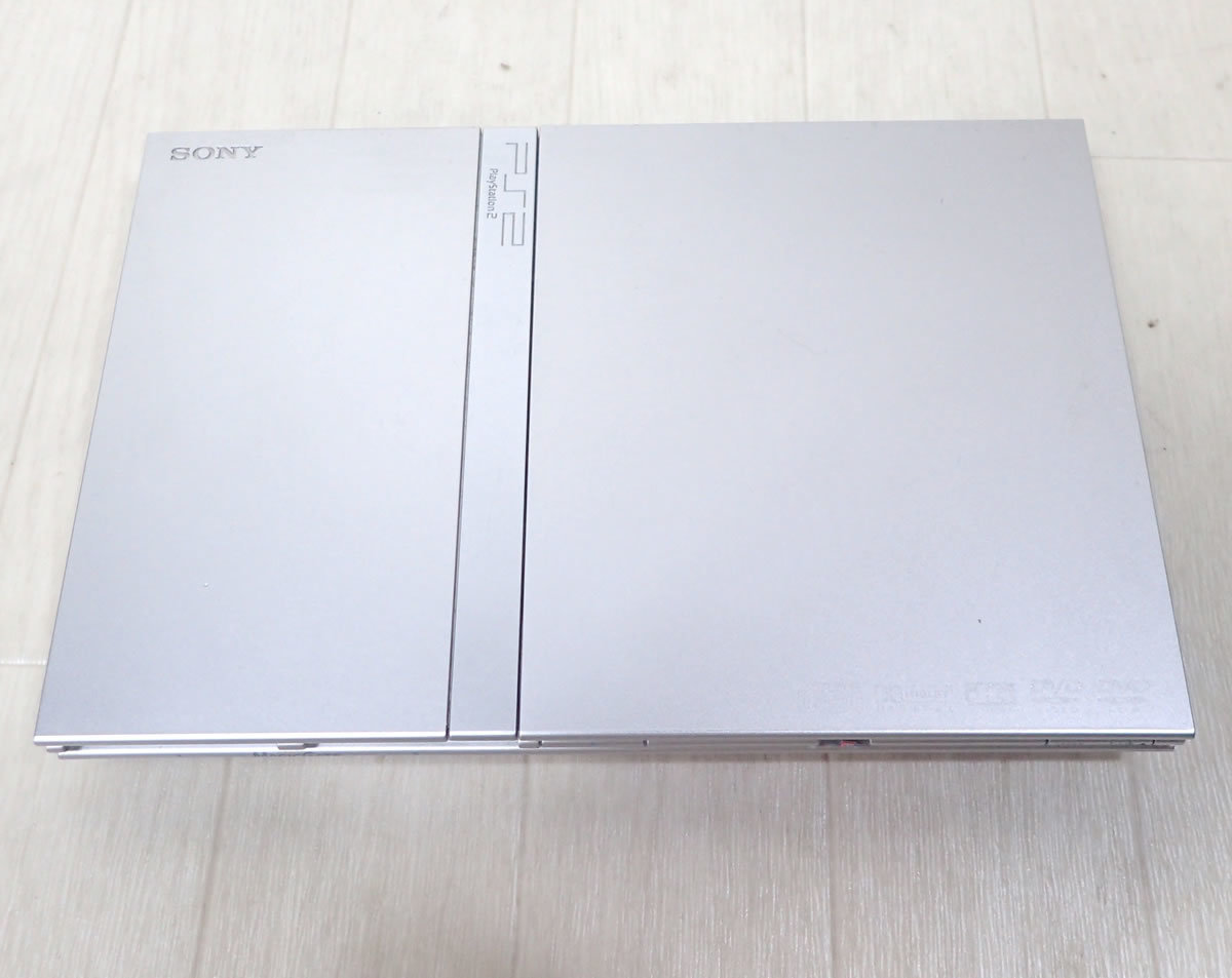 作動品 難あり 内蔵電池切れ　SONY PlayStation 2 Satin Silver SCPH-77000 SS D518_画像6