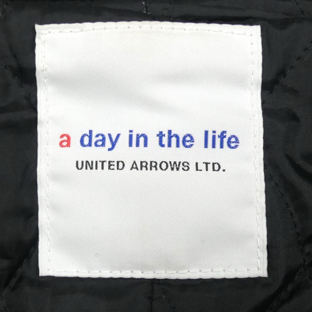 即決★UNITED ARROWS★メンズM レザーアームスタジャン ユナイテッドアローズ 黒 本革 ブルゾン 本皮 ジャンパー 革ジャン_画像6