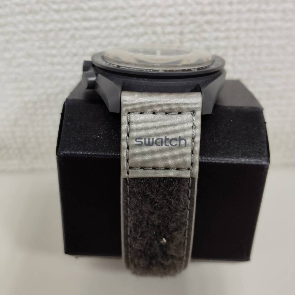 【F-14224】OMEGA オメガ スピードマスター Swatch コラボ ミッション トゥ マーキュリー S033A100 クロノグラフ ブラック文字盤 腕時計_画像4