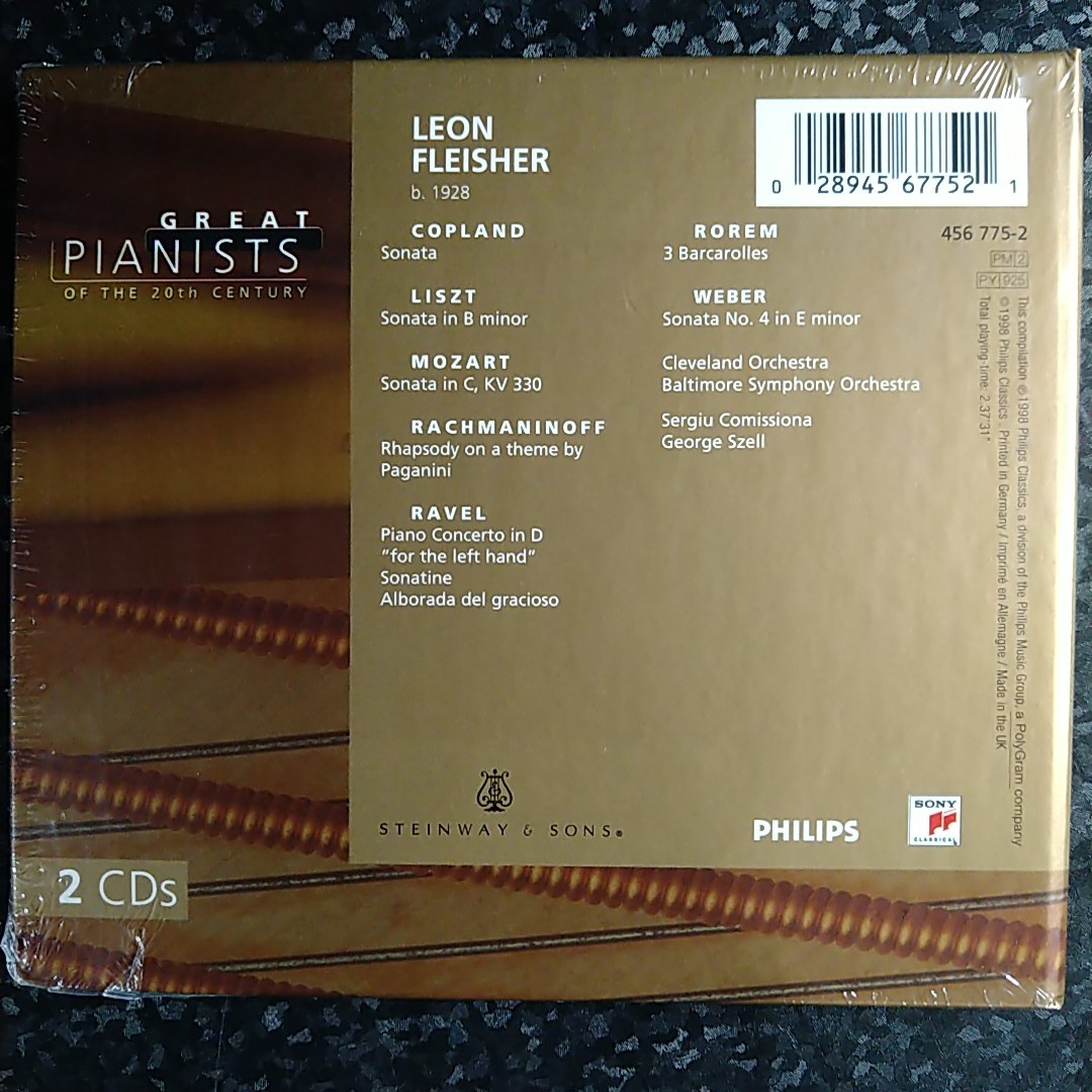 b（未開封 2CD）20世紀の偉大なるピアニストたち　レオン・フライシャー　Leon Fleisher GREAT PIANISTS OF 20th CENTURY_画像2