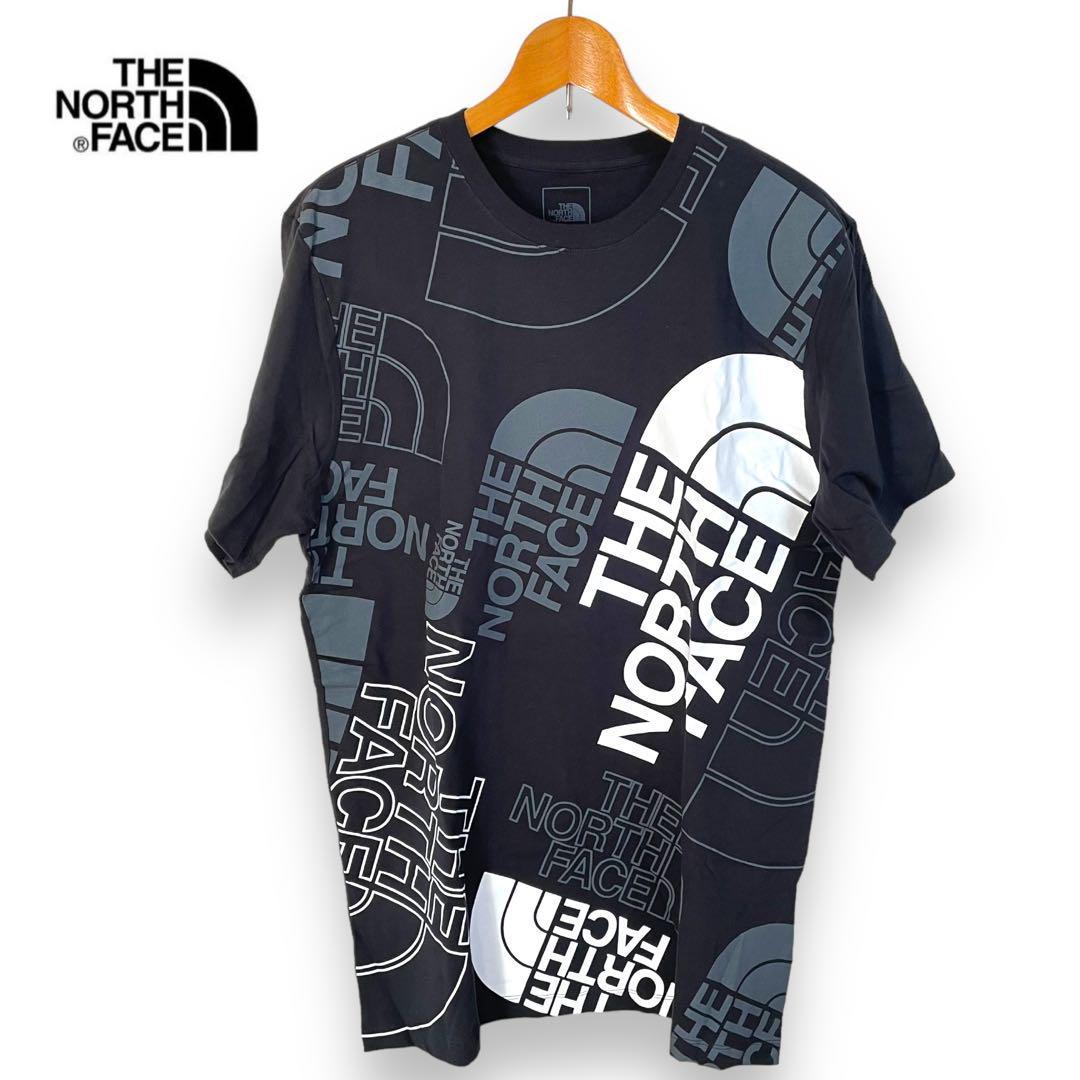 US限定！ ノースフェイス Tシャツ 半袖 XXL ロゴ 総柄 メンズ ブラック THE NORTH FACE 黒 大きいサイズ ビッグロゴ ハーフドーム XXXLの画像6