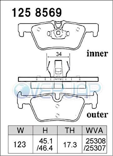 X1218978 / 1258569 DIXCEL Xタイプ ブレーキパッド 1台分set BMW F20 1A16 2012/3～2015/5 116i Option Brake除く_画像3