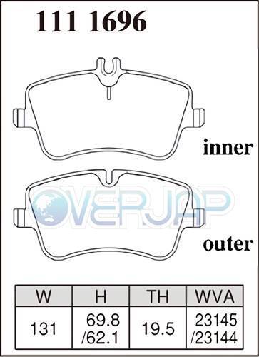 M1111696 DIXCEL Mタイプ ブレーキパッド フロント用 メルセデスベンツ W203(WAGON) 203246 2002/8～2008/4 C180 Kompressor_画像2