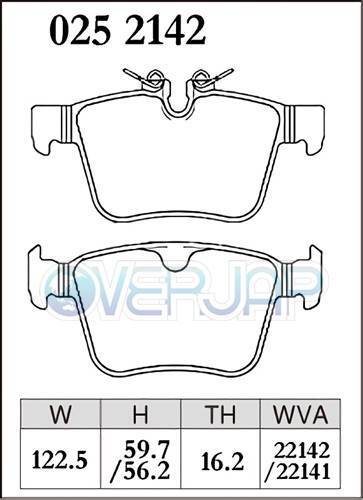 P0512302 / 0252142 DIXCEL Premium ブレーキパッド 1台分セット ジャガー/ダイムラー XF JB3VA 2015/9～2017/10 3.0 Supercharger 340ps_画像2