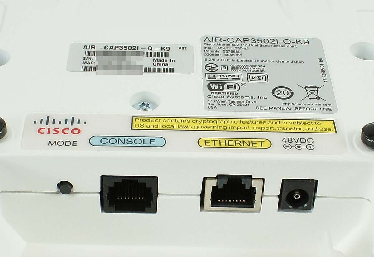 4台セット AC無 CISCO AIRONET 3500 シリーズ AIR-CAP3502I-Q-K9 アクセスポイント 無線 AP LAN ルーター シスコ S020525_画像4