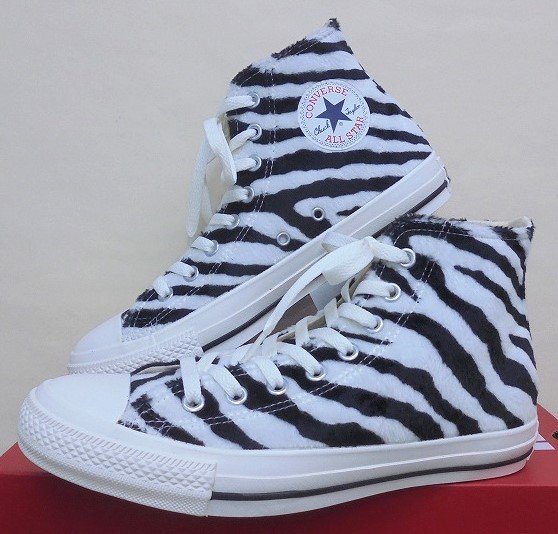 ★2023秋冬★CONVERSE ALL STAR ZEBRAFUR HI(コンバース　オールスター ゼブラファー）オフホワイト27.0