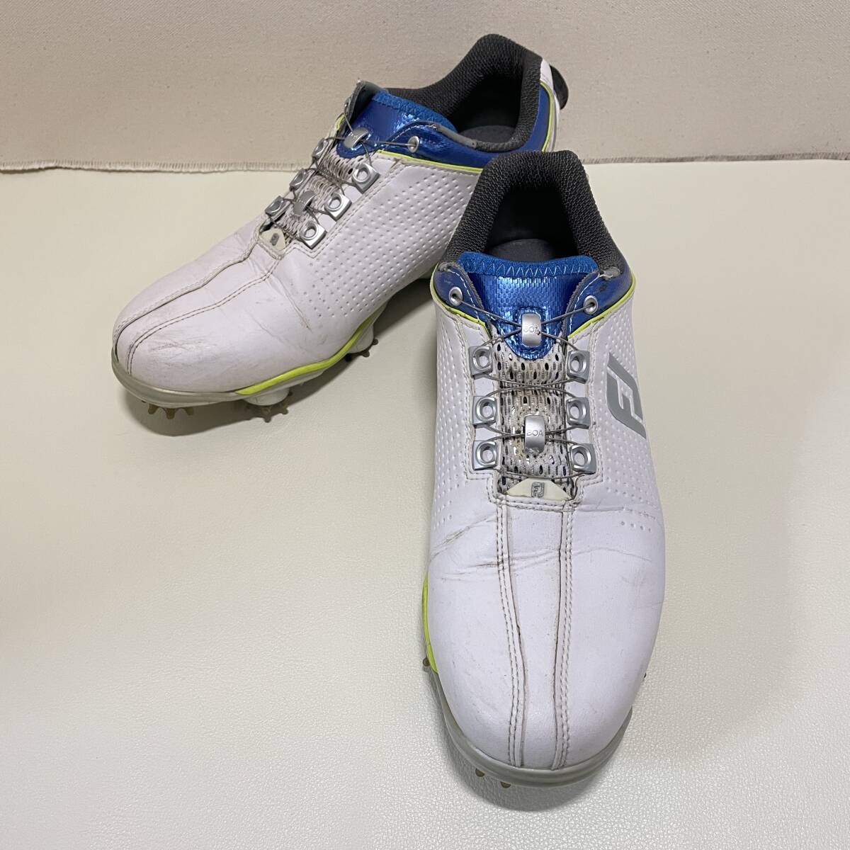 BB234【ゴルフシューズ】フットジョイ サイズ:25.5cm ホワイトxブルー OPTI-FLEX 　スポーツ 靴 メンズ ダイヤル式 ワイヤー_画像1