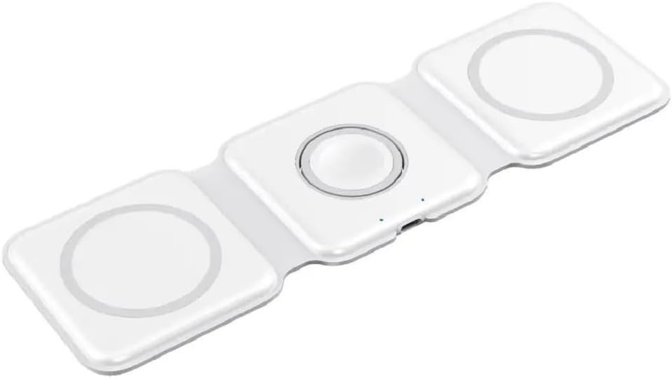 2023年最新型 3in1 三つ折りコンパクト 折り畳み ケーブル1本 ワイヤレス充電器 白　急速充電 USB TypeC端子 iPhone Apple watch Pods_画像2
