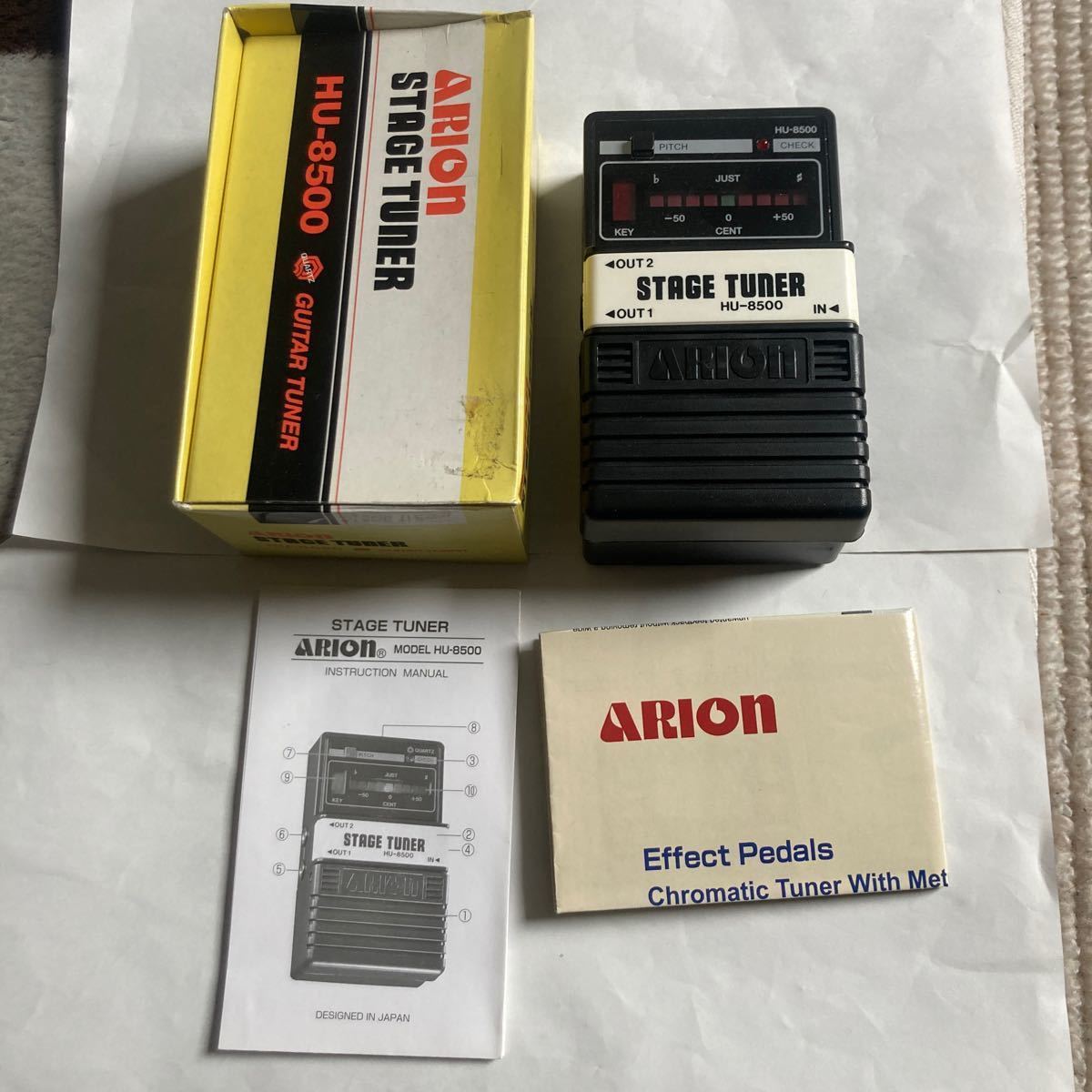 送料無料 ARION STAGE TUNER HU-8500 箱 説明書 カタログ付き アリオン エフェクター チューナー ペダルチューナー Ariapro Ariaの画像1