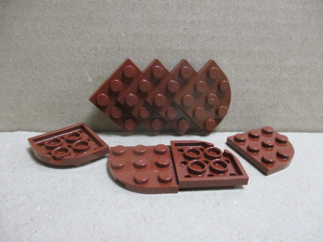 レゴ　パーツ　3×3　1/4角丸プレート　ブラウン8個　新品_画像2