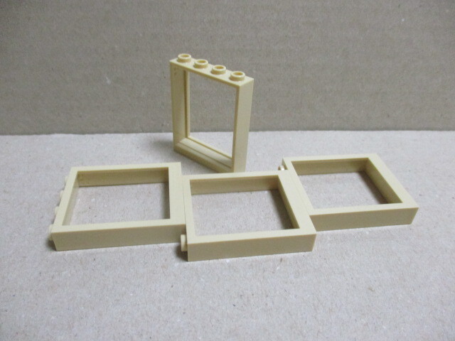 レゴ　パーツ　1×4×4窓枠　ガラスナシ　タン4個　新品_画像2