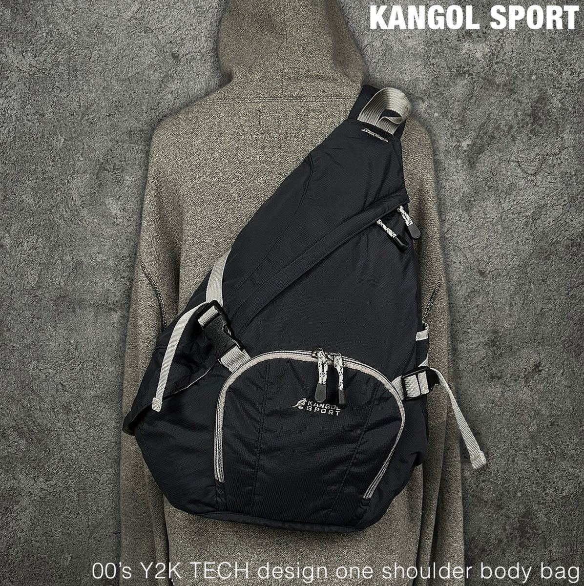 KANGOL SPORT 00s Y2K TECH ワンショルダー スリング ボディバッグ カンゴール 鞄 斜め掛け ショルダーバッグ_画像1