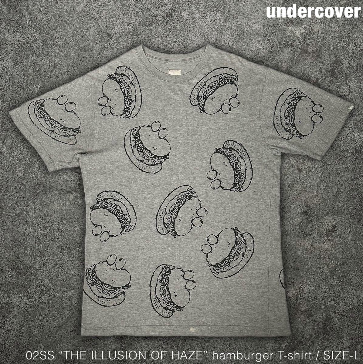 undercover 02SS HAZE期 ハンバーガー 総柄 Tシャツ アンダーカバー アーカイブ 半袖 カットソー 00s_画像1