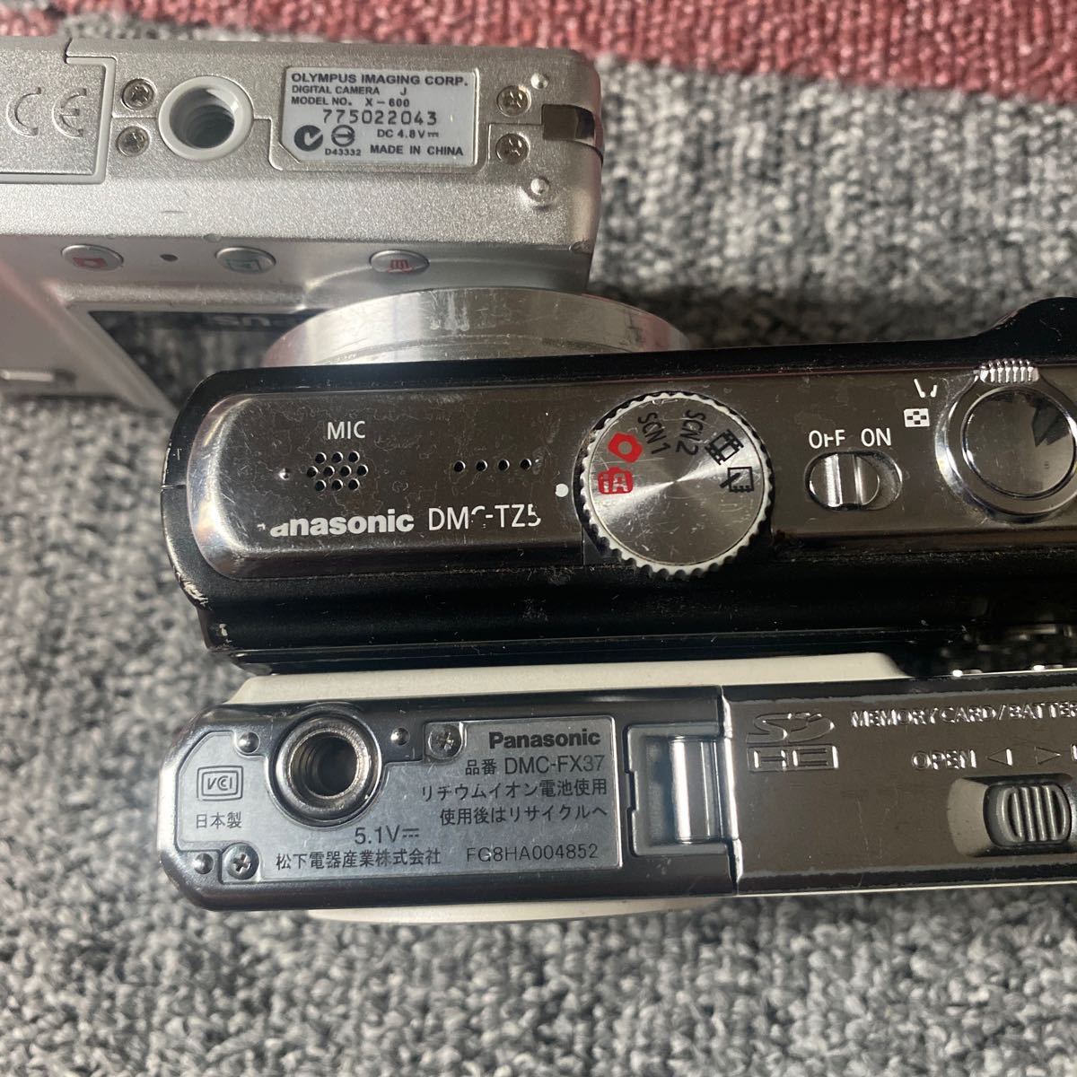 ジャンク品　デジタルカメラ Panasonic DMC-TZ55、DMC-FX37、OLYMPUS X-600、まとめ3台　部品取り_画像6