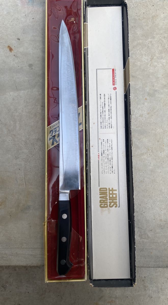 牛刀包丁 堺孝行 SAKAI TAKAYUKI UDDEHOLM SWEDISH STEEL Size270mm 庖丁 刃物 日本製 現状品_画像3