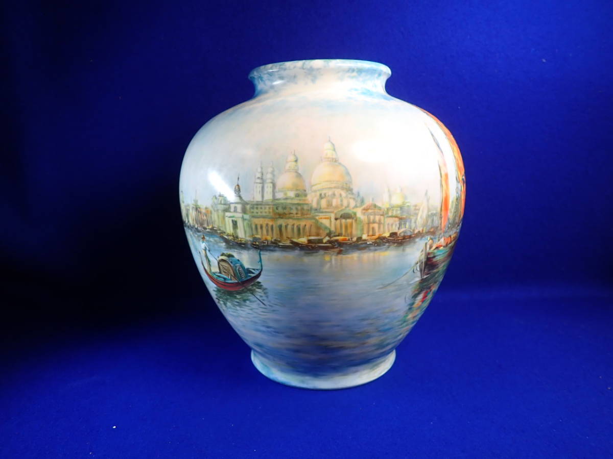 オールドノリタケ Noritake 花瓶 風景画 手描きT405 オールドノリタケ Noritake 花瓶 風景画 かまい 手描きT405