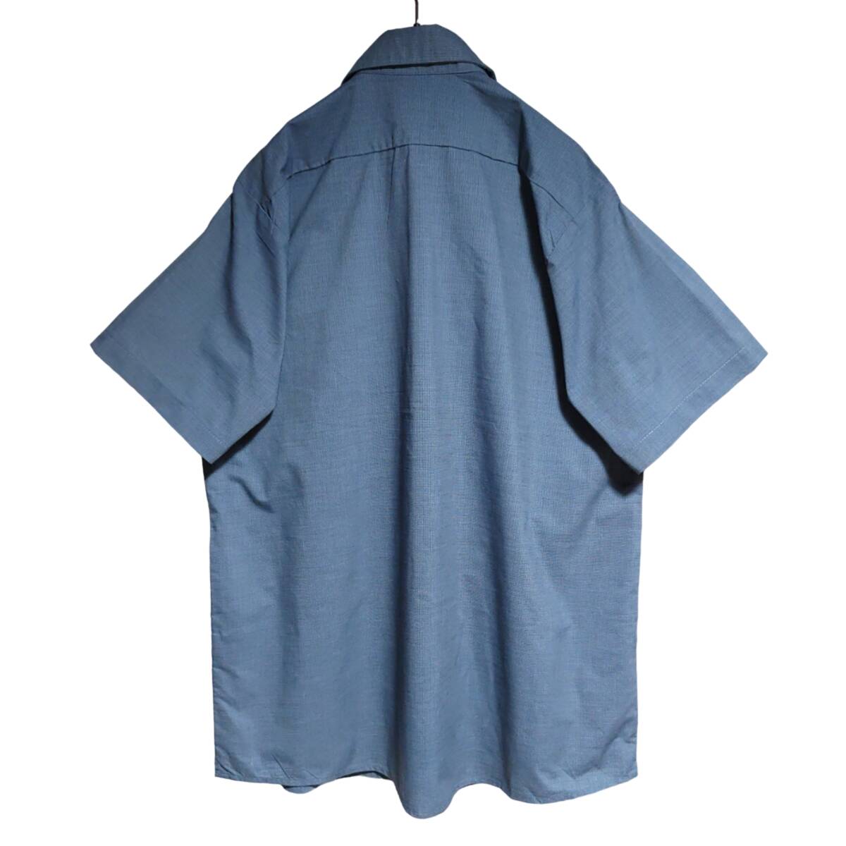 UniWeave 半袖ワークシャツ size 16.5 ブルーグレー ゆうパケットポスト可 古着 洗濯 プレス済 ｃ59_画像3