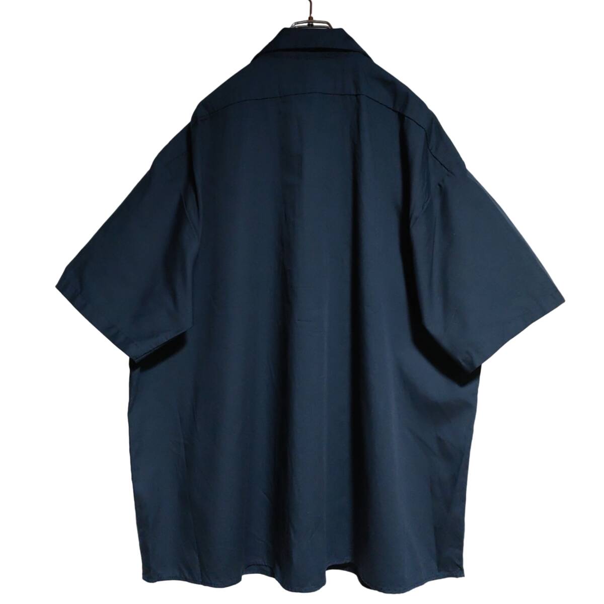 CiNTAS 半袖ワークシャツ size 3XL オーバーサイズ ネイビー ゆうパケットポスト可 胸 ワッペン WAL★MART 古着 洗濯 プレス済 ｄ08_画像4