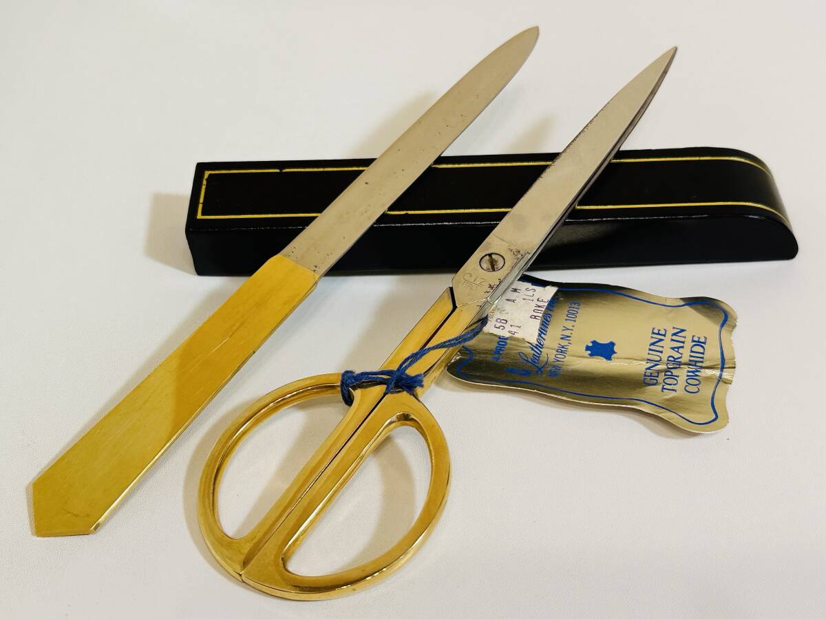 イタリア製ハサミ&ペーパーナイフのセット、専用ホルダー付きの画像1