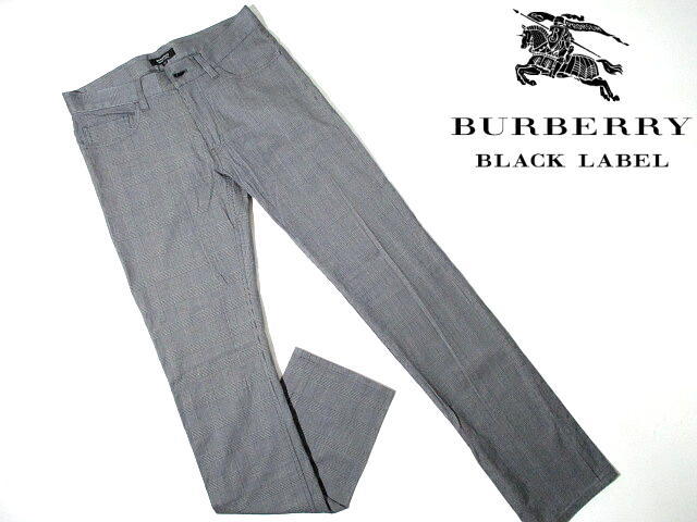 美品■ 即決　バーバリーブラックレーベル　グレンチェック　70　三陽商会　BURBERRY BLACK LABEL　5ポケット　ストレッチパンツ_画像1