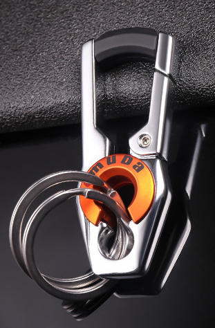 kalabina double ring key holder key ring lock function hook fashion design men's man key key stylish small articles made of metal blue 
